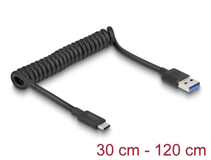 Delock 85349 Usb 3.1 Gen 2 Coiled Cable Type-A Male To Type-C™ Male