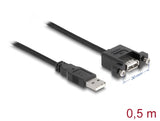 Delock 85461 Cable Usb 2.0 Type-A Male > Usb 2.0 Type-A Female Panel-Mount