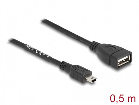 Delock 82905 Usb 2.0 Cable Type-A Female To Mini Usb Male 0.5 M