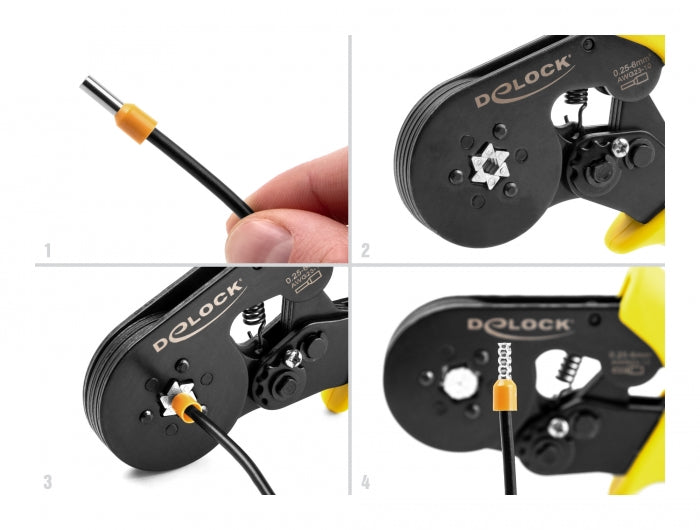 Delock 90561 Tool For Crimping Wire End Ferrules Self-Adjusting - Hexagon