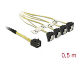 Delock 85684 Cable Mini Sas Hd Sff-8643 > 4 X Sata 7 Pin Angled 0.5 M