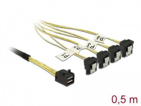 Delock 85684 Cable Mini Sas Hd Sff-8643 > 4 X Sata 7 Pin Angled 0.5 M