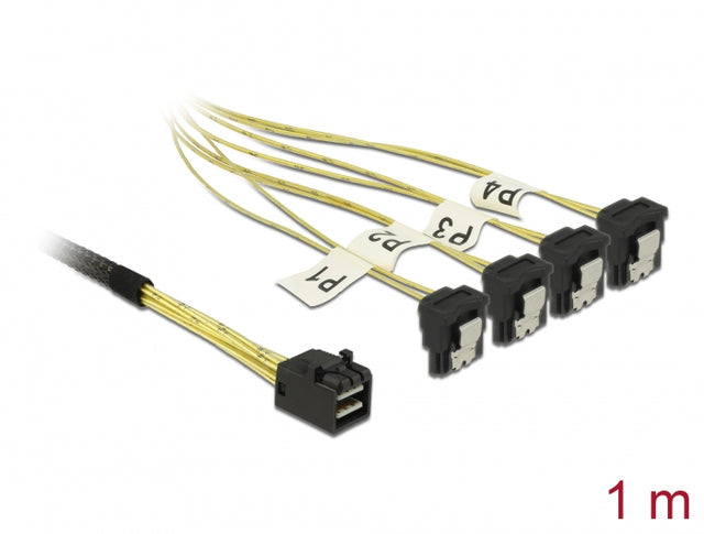 Delock 85685 Cable Mini Sas Hd Sff-8643 > 4 X Sata 7 Pin Angled 1 M