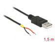 Delock 85664 Cable Usb 2.0 Type-A Male > 2 X Open Wires Power 1.5 M Raspberry