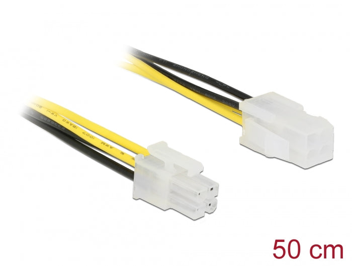 Delock 85458 Extension Cable P4 4 Pin Male > P4 4 Pin Female 50 Cm