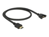 Delock 85463 Cable Hdmi-A Male > Hdmi-A Female Panel-Mount 4K 30 Hz 0.5 M