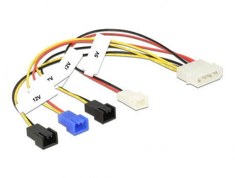 Delock 85516 Cable Power Supply Molex 4 Pin Male > 4 X 2 Pin Fan 20 Cm