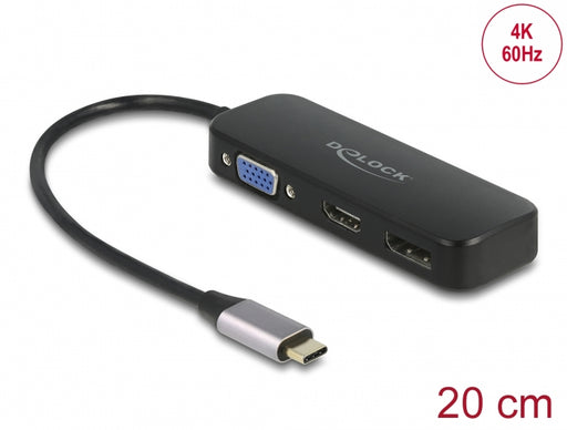 Delock 64156 Usb Type-C™ Adapter To Vga / Hdmi / Displayport 4K 60 Hz