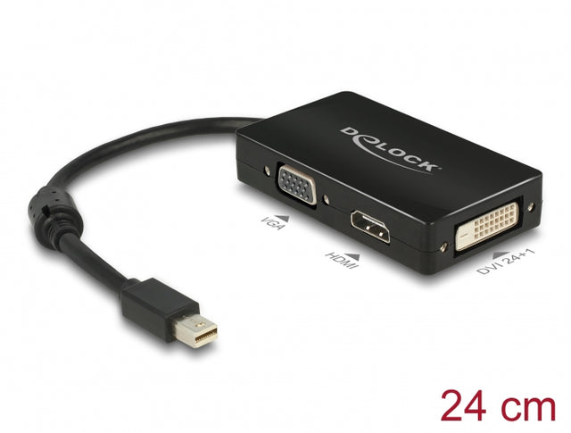 Delock 62631 Adapter Mini Displayport 1.1 Male To Vga / Hdmi / Dvi Female