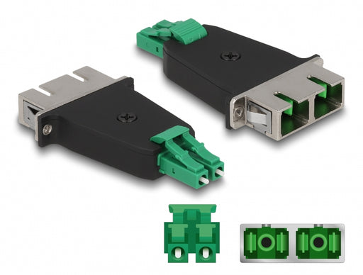 Delock 87946 Optical Fiber Hybrid Coupler Lc Duplex Male To Sc Duplex Female