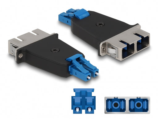 Delock 87947 Optical Fiber Hybrid Coupler Lc Duplex Male To Sc Duplex Female