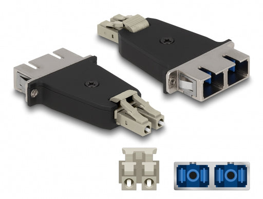 Delock 87948 Optical Fiber Hybrid Coupler Lc Duplex Male To Sc Duplex Female