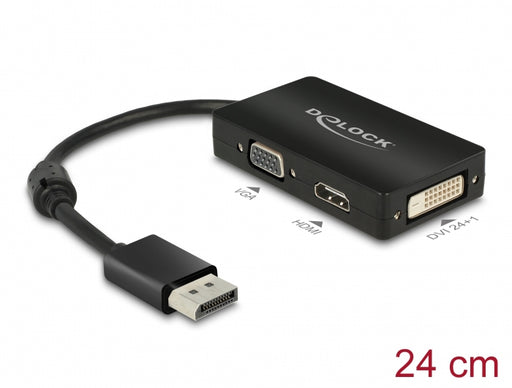 Delock 62656 Adapter Displayport 1.1 Male > Vga / Hdmi / Dvi Female