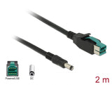 Delock 85498 Poweredusb Cable Male 12 V > Dc 5.5 X 2.1 Mm Male 2 M