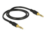 Delock 85545 Stereo Jack Cable 3.5 Mm 3 Pin Male > Male 0.5 M Black