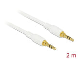 Delock 85550 Stereo Jack Cable 3.5 Mm 3 Pin Male > Male 2 M White