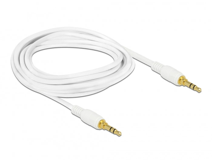 Delock 85550 Stereo Jack Cable 3.5 Mm 3 Pin Male > Male 2 M White