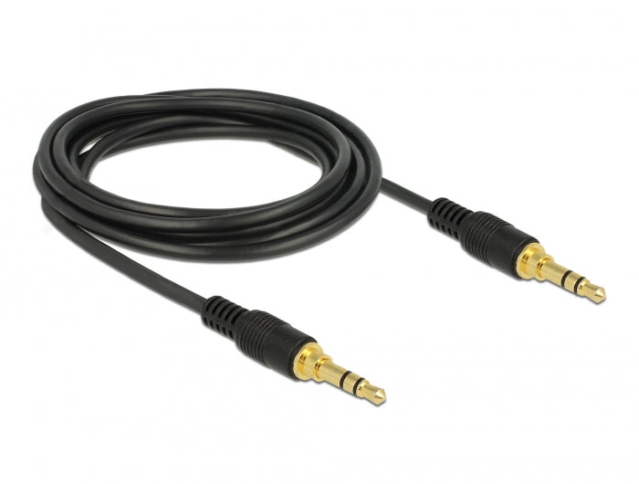 Delock 85551 Stereo Jack Cable 3.5 Mm 3 Pin Male > Male 3 M Black