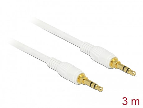 Delock 85552 Stereo Jack Cable 3.5 Mm 3 Pin Male > Male 3 M White