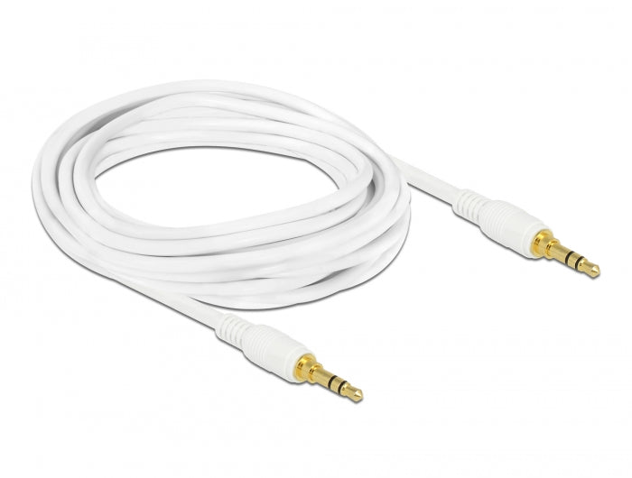 Delock 85552 Stereo Jack Cable 3.5 Mm 3 Pin Male > Male 3 M White