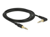 Delock 85568 Stereo Jack Cable 3.5 Mm 3 Pin Male > Male Angled 2 M Black