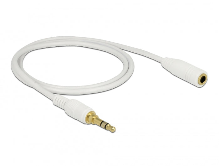 Delock 85577 Stereo Jack Extension Cable 3.5 Mm 3 Pin Male To Female 1 M White