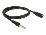 Delock 85578 Stereo Jack Extension Cable 3.5 Mm 3 Pin Male To Female 2 M Black