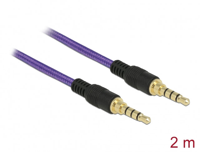 Delock 85599 Klinkenkabel 3,5 Mm 4 Pin Stecker > Stecker 2 M Violett