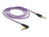 Delock 85611 Stereo Jack Cable 3.5 Mm 4 Pin Male > Male Angled 1 M Purple