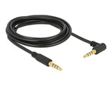 Delock 85616 Stereo Jack Cable 3.5 Mm 4 Pin Male > Male Angled 3 M Black