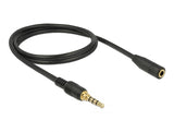 Delock 85629 Stereo Jack Extension Cable 3.5 Mm 4 Pin Male To Female 1 M Black