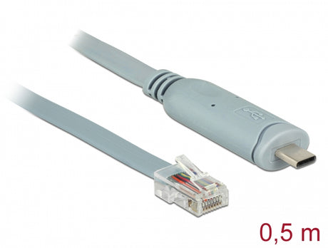 Delock 89917 Adapter Usb 2.0 Type-C™ Male > 1 X Serial Rs-232 Rj45 Male 0.5 M