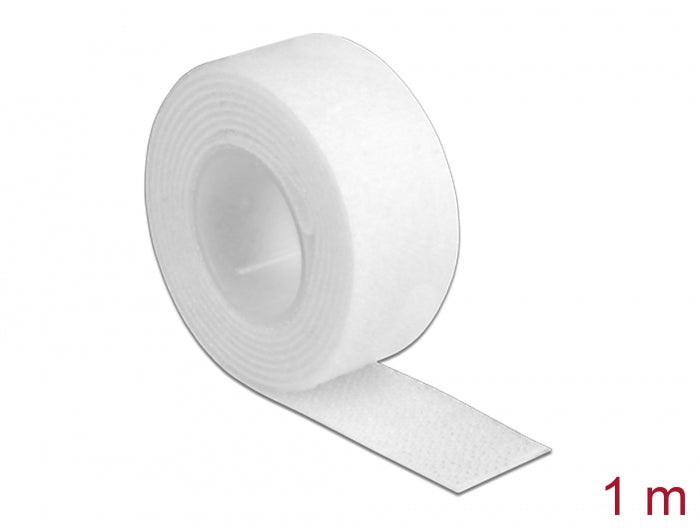 Delock 18379 Hook-And-Loop Tape On Roll L 1 M X W 20 Mm White