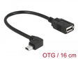 Delock 83245 Cable Mini Usb Male Angled > Usb 2.0-A Female Otg 16 Cm