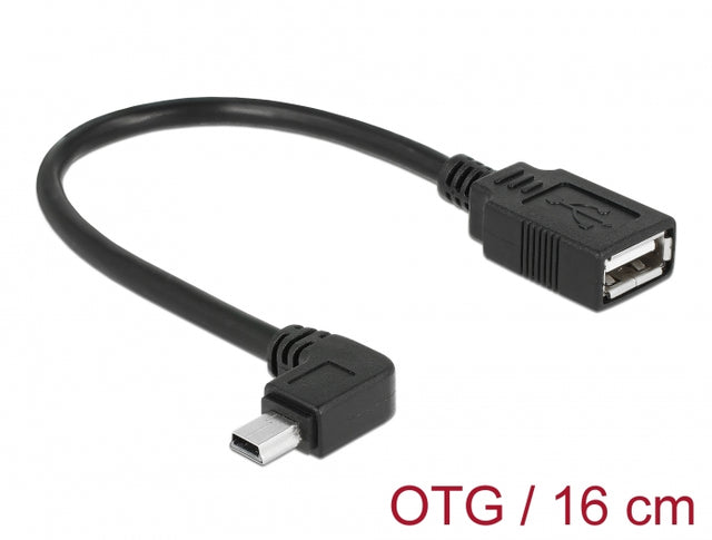 Delock 83245 Cable Mini Usb Male Angled > Usb 2.0-A Female Otg 16 Cm