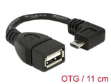 Delock 83104 Usb 2.0 Otg Cable Type Micro-B Male Angled To Type-A Female 11 Cm