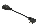 Delock 83104 Usb 2.0 Otg Cable Type Micro-B Male Angled To Type-A Female 11 Cm