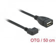 Delock 83271 Cable Usb Micro-B Male > Usb 2.0-A Female Otg 50 Cm Angled