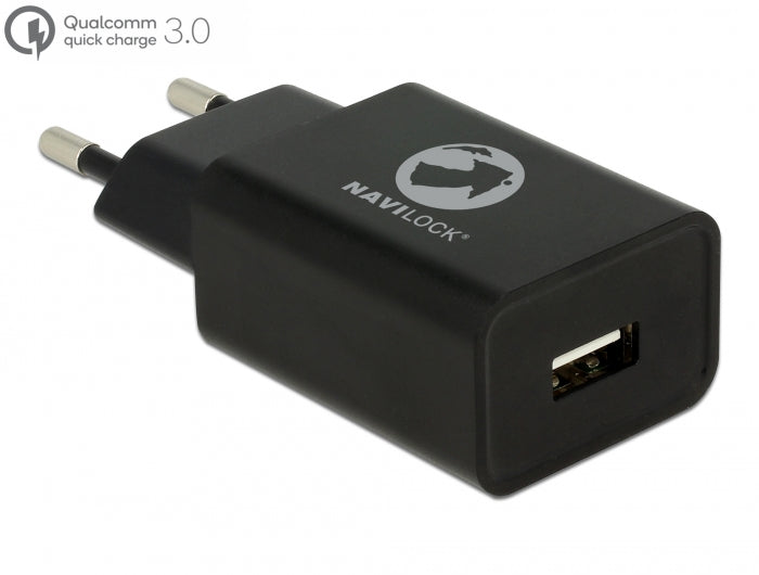 Navilock 62968 Charger 1 X Usb Type A With Qualcomm® Quick Charge™ 3.0 Black