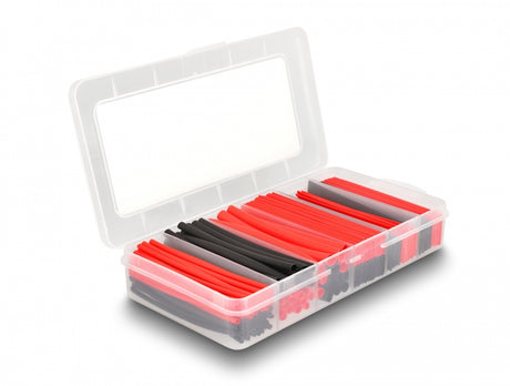 Delock 20909 Heat Shrink Tube Assortment Box, Shrinkage Ratio 2:1, 196 Pieces