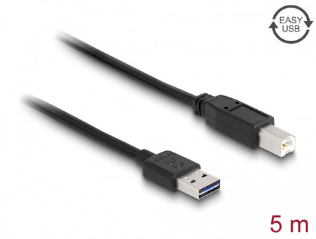 Delock 85553 Cable Easy-Usb 2.0 Type-A Male > Usb 2.0 Type-B Male 5 M Black