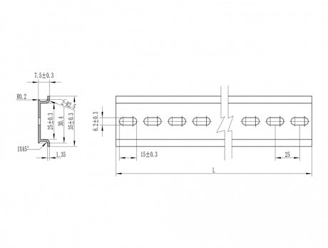 Delock 66171 Din Rail 35 X 7.5 Mm (19") Aluminium