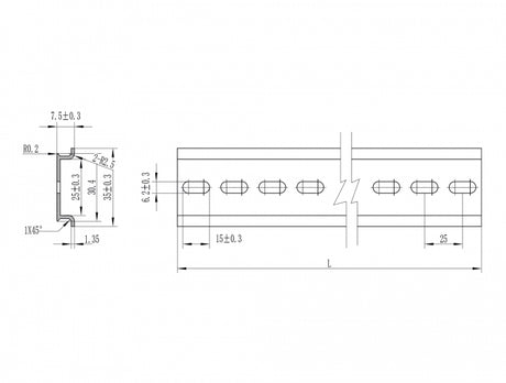 Delock 66172 Din Rail 35 X 7.5 Mm (10") Aluminium