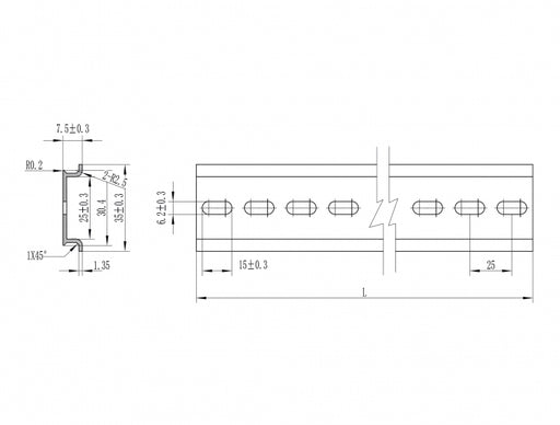 Delock 66172 Din Rail 35 X 7.5 Mm (10") Aluminium