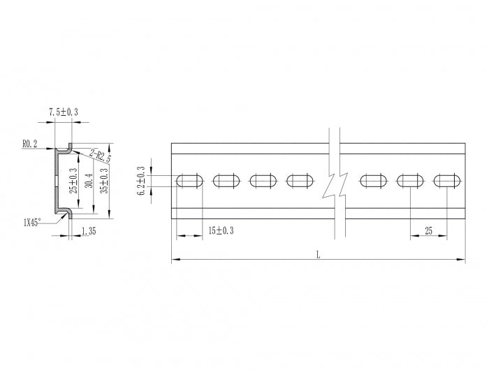 Delock 66172 Din Rail 35 X 7.5 Mm (10") Aluminium