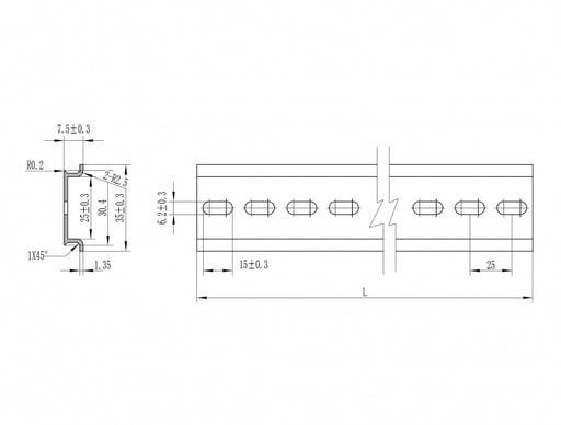 Delock 66176 Din Rail 35 X 7.5 Mm (25 Cm) Aluminium