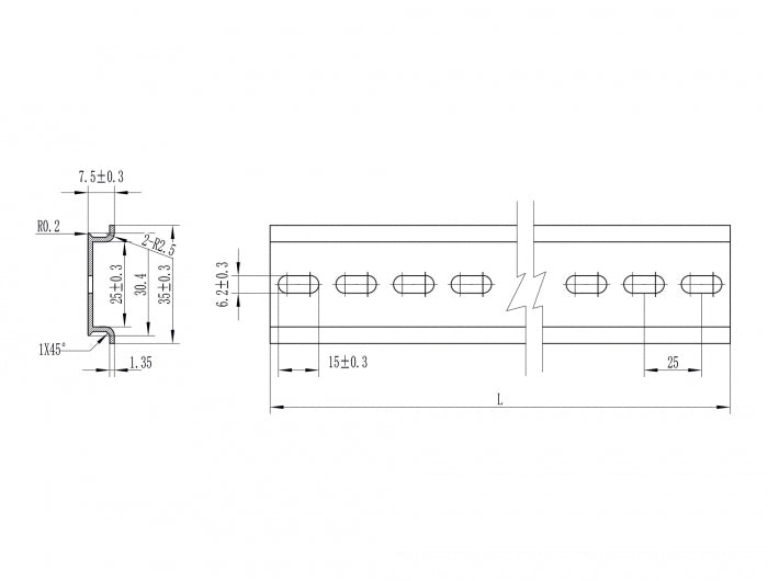 Delock 66177 Din Rail 35 X 7.5 Mm (50 Cm) Aluminium