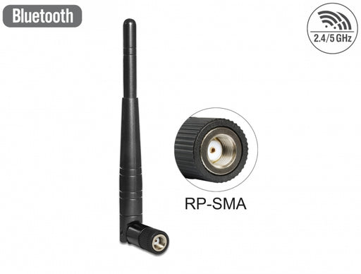 Delock 88461 Wlan 802.11 Ac/A/H/B/G/N Antenna Rp-Sma Plug 3 Dbi Omnidirectional