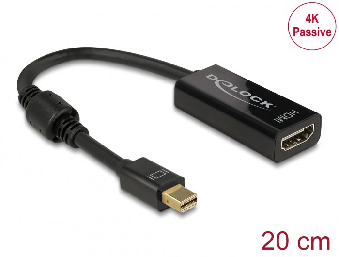 Delock 62613 Adapter Mini Displayport 1.2 Male > Hdmi Female 4K Passive Black