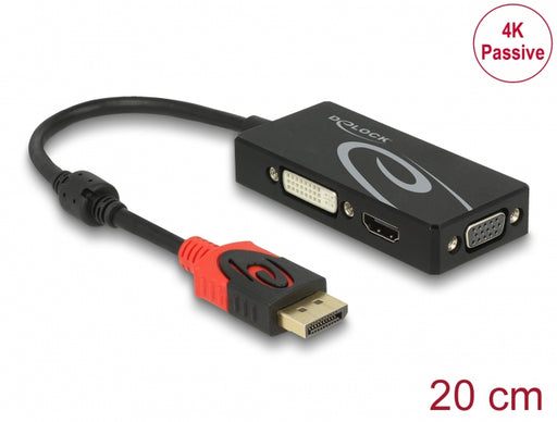 Delock 62902 Adapter Displayport 1.2 Male > Vga / Hdmi / Dvi Female 4K